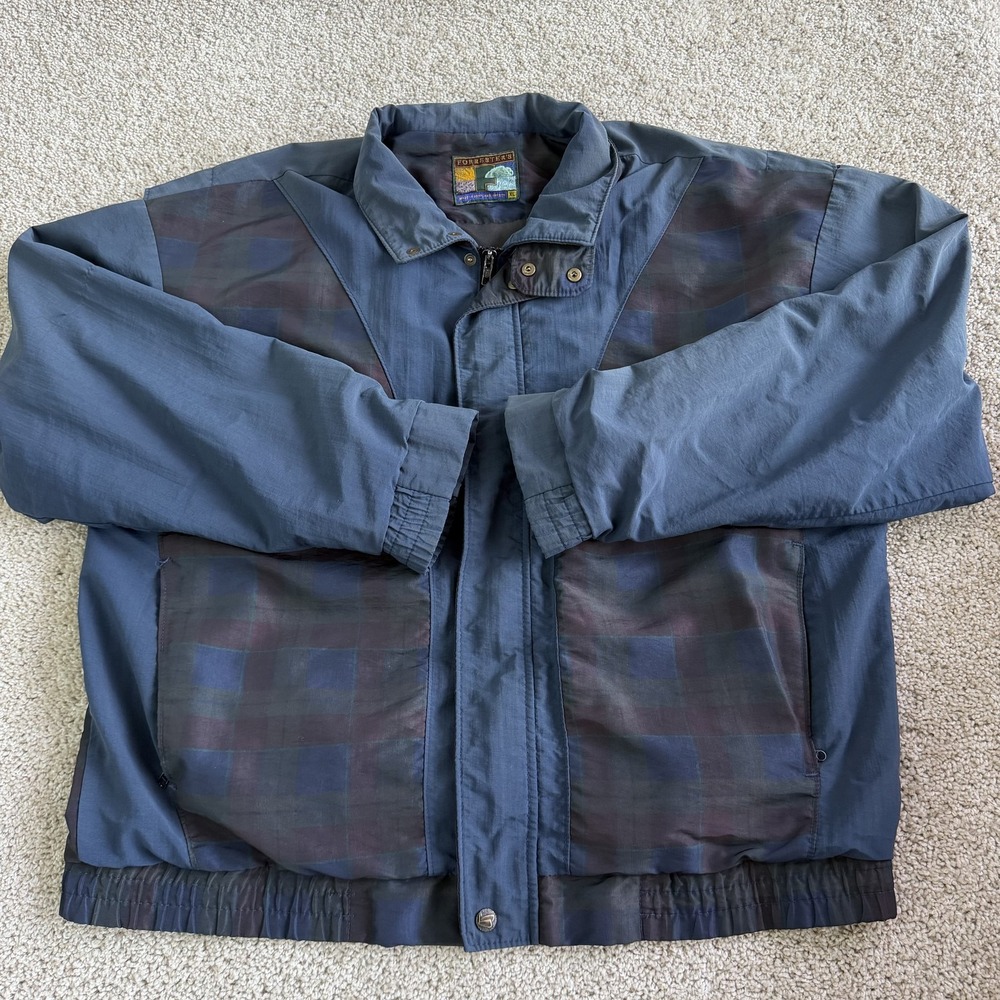 Vintage Forrester's Jacket Men XL Blue Waterproof Gore Tex Windbreaker Zip Lined